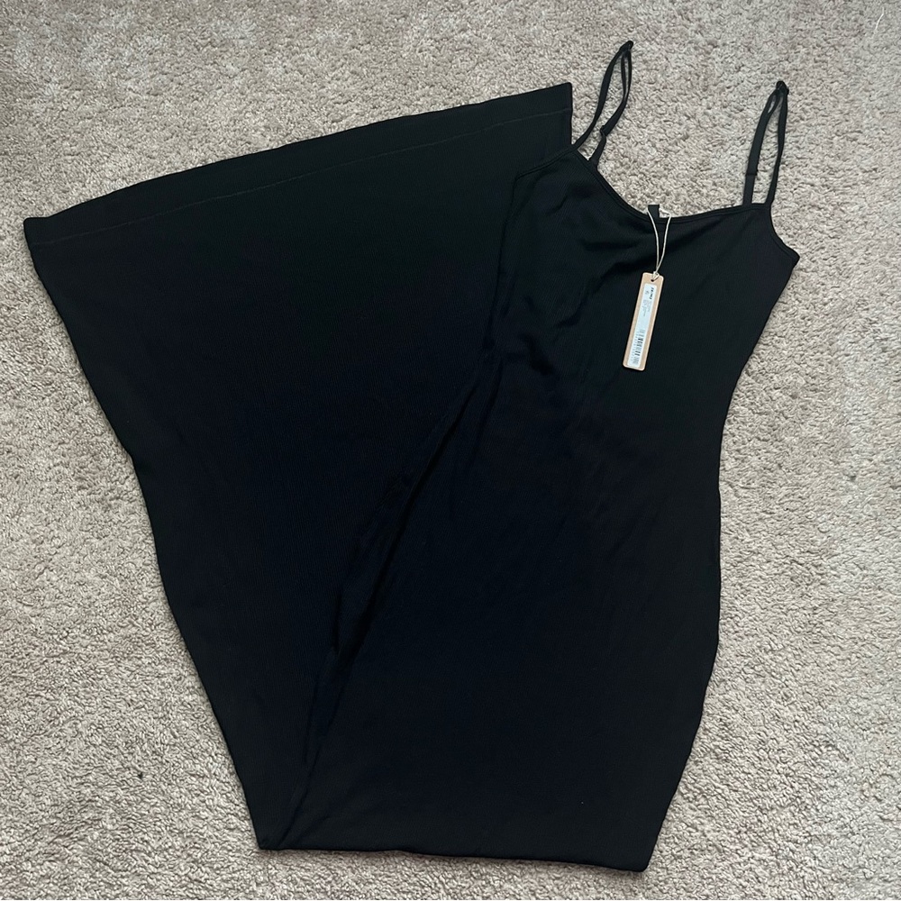 Skims soft ribbed lounge long slip dress